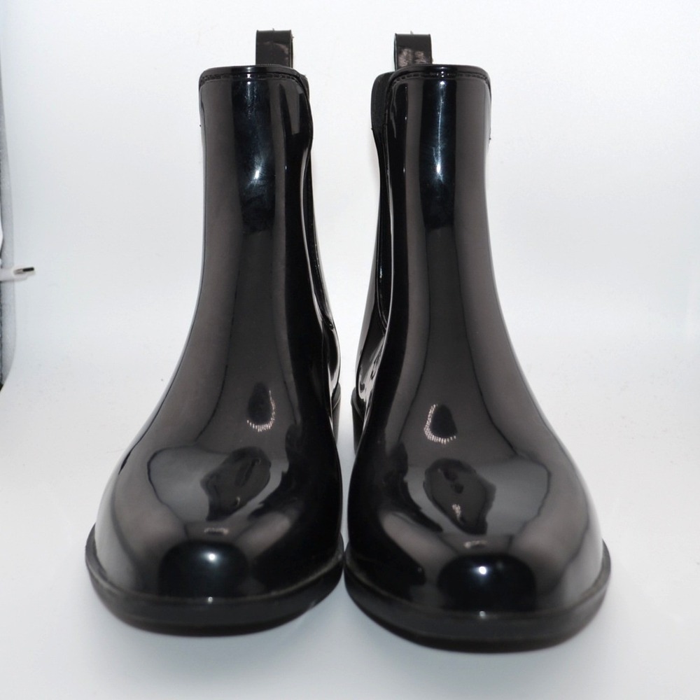 Lauren Ralph Lauren Tally Bo Rai Rain Boots Casual Fall Black 7B Sleek Classic - Picture 5 of 9